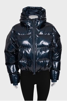 Short glossy down jacket