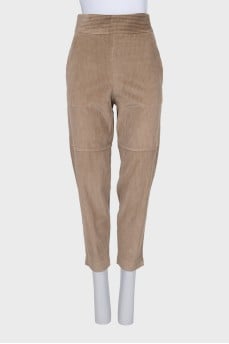 High-waist corduroy trousers