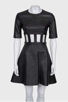 Leather dress with cutouts