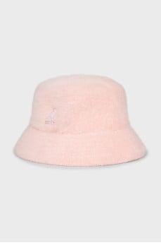 Pink Panama hat with long pile