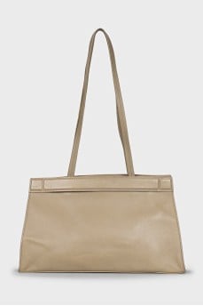 Green leather shoulder bag