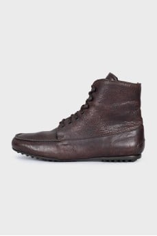 Men's insulated lace-up leather boots