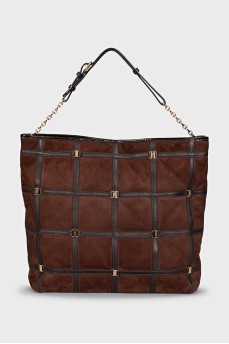 Brown suede shopper