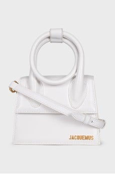 Le Chiquito Noeud White Leather Bag