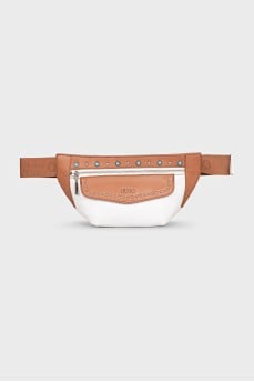 Two-tone bag with metallic decor