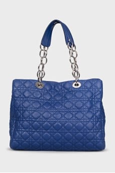 Lady Dior blue leather bag