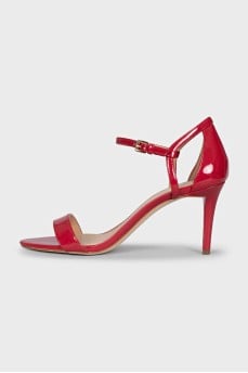 Red patent leather sandals