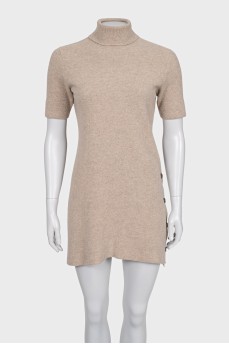 Brown wool and cashmere dress