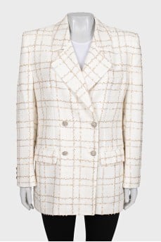 White checkered jacket decorated with sequins