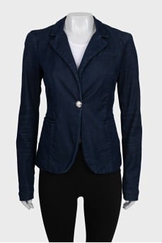Denim button-down jacket