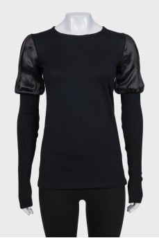 Black jumper with puff sleeves