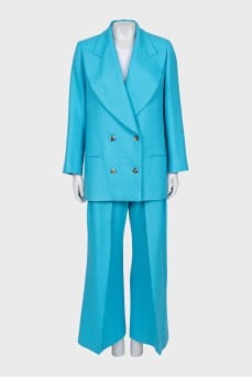 Blue wool suit