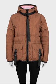 Oversized jacket with detachable sleeves