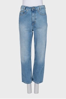 Blue straight fit jeans