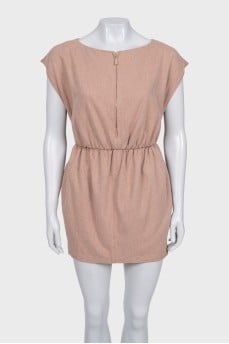 Beige dress with elastic band