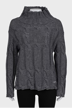 Gray turtleneck sweater
