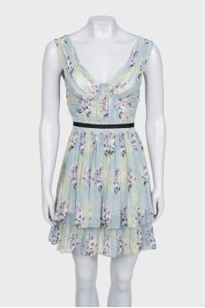 Floral print corset dress