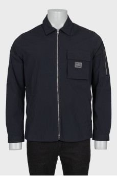 Men's black zip-up shirt