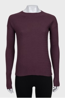 Purple ribbed jumper