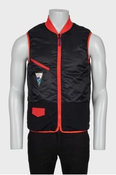 Men's reversible zippered vest