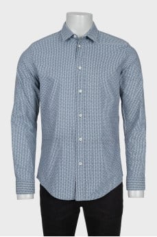 Men's green printed shirt