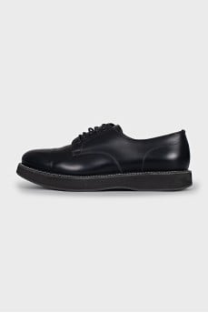 Black leather lace-up brogues