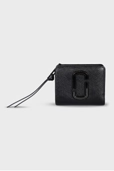 Patent leather wallet with brand logo