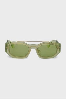 Green sunglasses with clear frames
