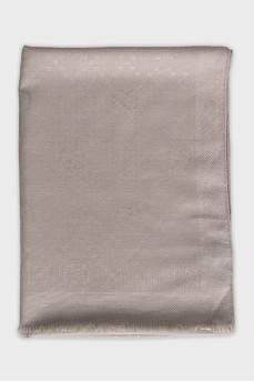 Gray scarf with monogram