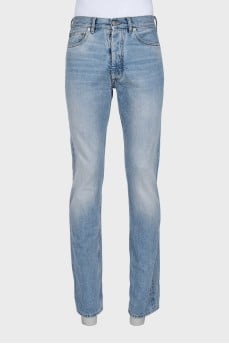 Men's light blue straight fit jeans