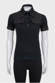 Straight T-shirt with patch pockets