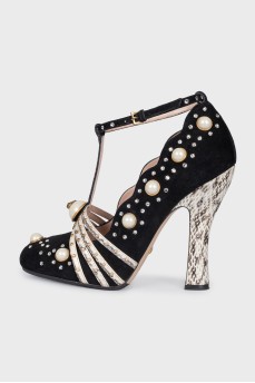 Ofelia embellished suede shoes