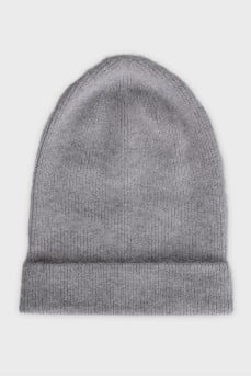 Gray knitted hat
