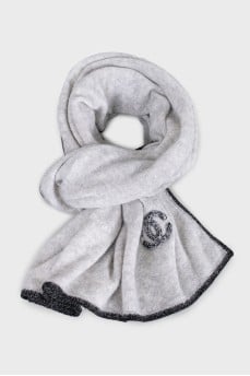 Gray cashmere and silk scarf