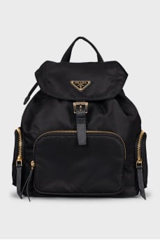 Black backpack with side pockets