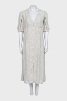 Gray polka dot dress