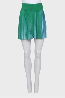 Two-tone pleated skirt