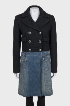 Double-breasted combination coat