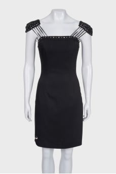Black dress with accent shoulders