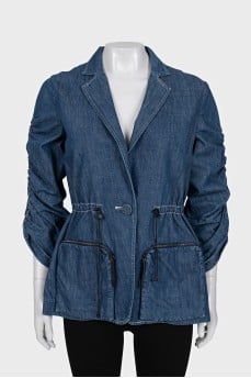 Denim jacket with patch pockets
