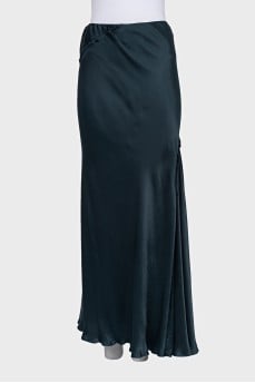 Satin blue maxi skirt