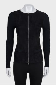 Jacket made of suede and textile