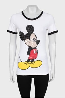White T-shirt with sequins