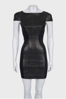 Black dress with animal print