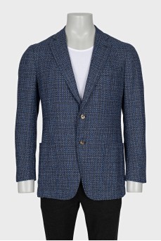 Men's wool and silk printed jacket