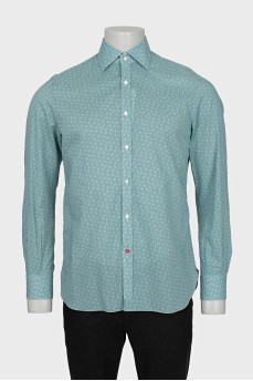 Men's green printed shirt with tag