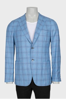 Men's light blue cashmere and silk jacket