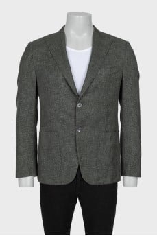 Men's green wool and silk jacket