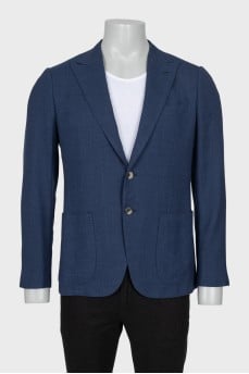 Men's single-breasted blue jacket