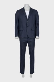 Men's blue wool suit